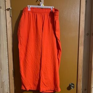 Old Navy Women's Wide Leg Pants - Bright Orange